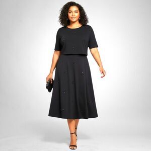 TORRID Black Knit Top & Skirt Set With Embellishments! NWT! Size 2X